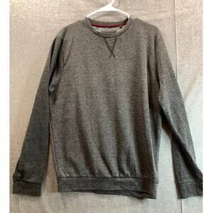 Denim & Flower Sweater Womens Size Large Long Sleeve Round Neck Gray Pullover